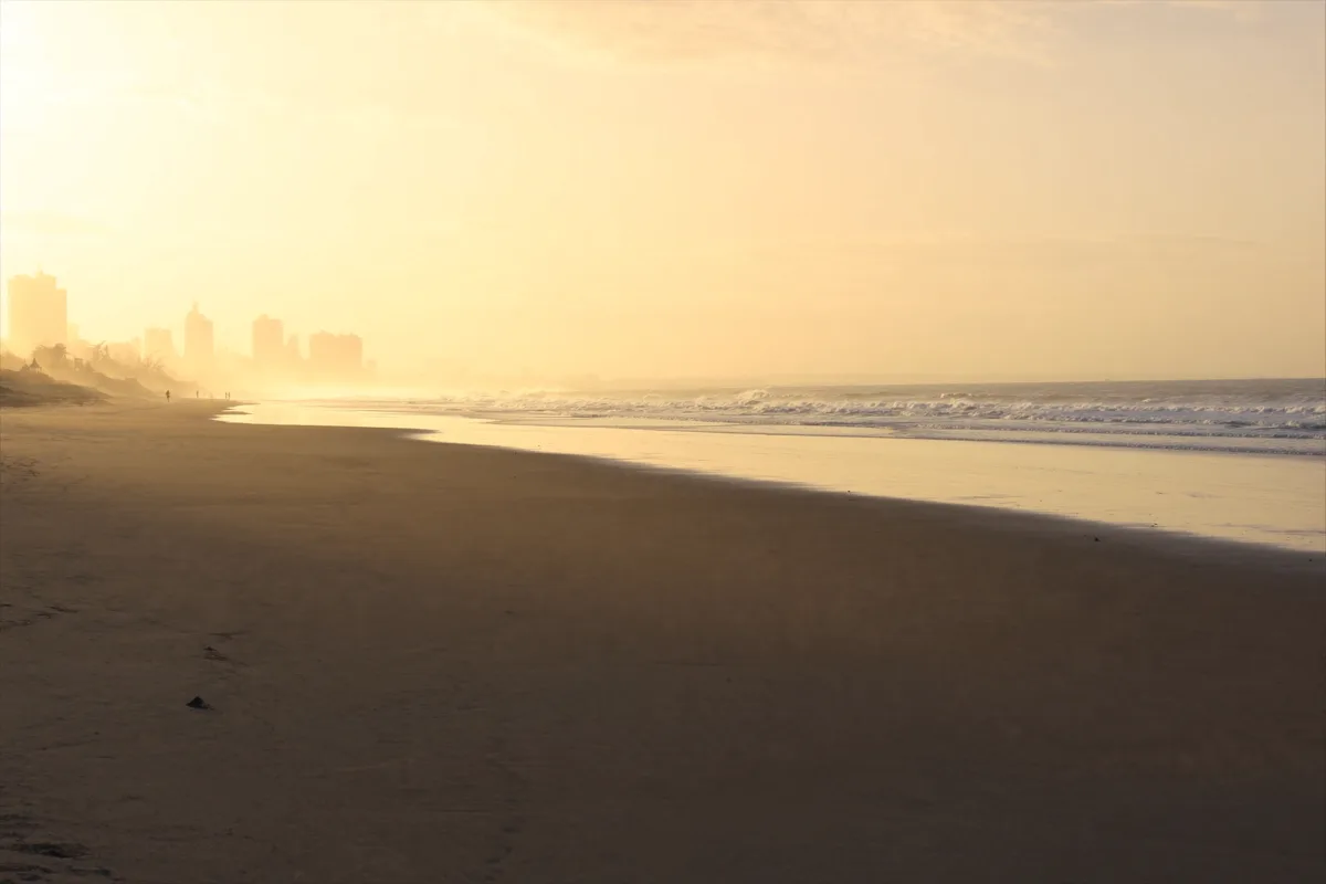 An empty Gold Coast beach at sunrise